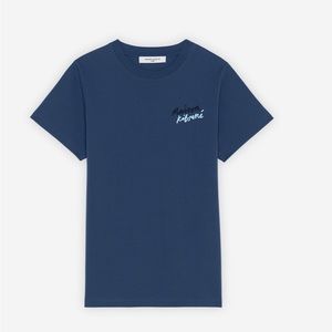 Maison Kitsuné Mini handwriting blue t-Shirt